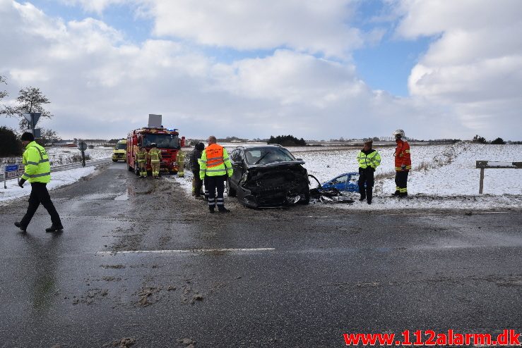 FUH med fastklemt. Tørringvej ved Sandved. 28/02-2018. Kl. 11:16.