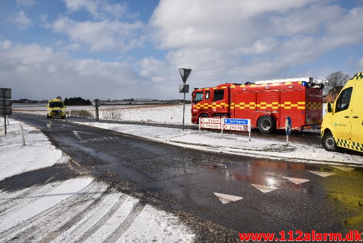 FUH med fastklemt. Tørringvej ved Sandved. 28/02-2018. Kl. 11:16.