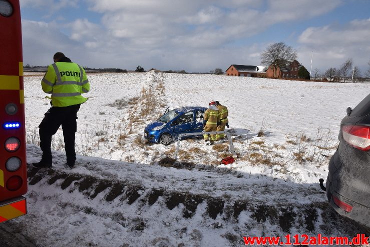 FUH med fastklemt. Tørringvej ved Sandved. 28/02-2018. Kl. 11:16.