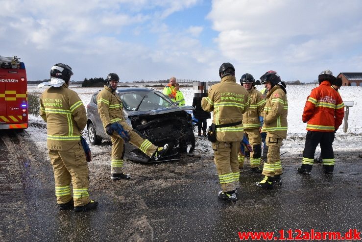 FUH med fastklemt. Tørringvej ved Sandved. 28/02-2018. Kl. 11:16.