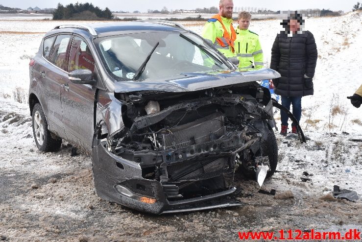 FUH med fastklemt. Tørringvej ved Sandved. 28/02-2018. Kl. 11:16.