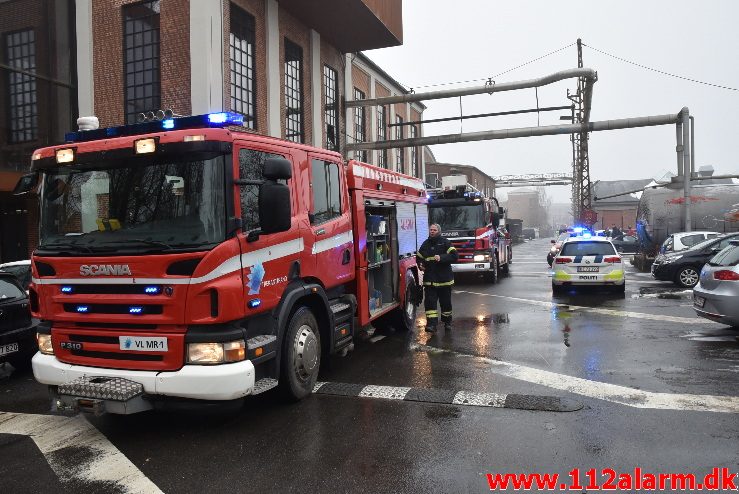 Brand i Etageejendom. Spinderigade 24 i Vejle. 08/03-2018. Kl. 14:51.