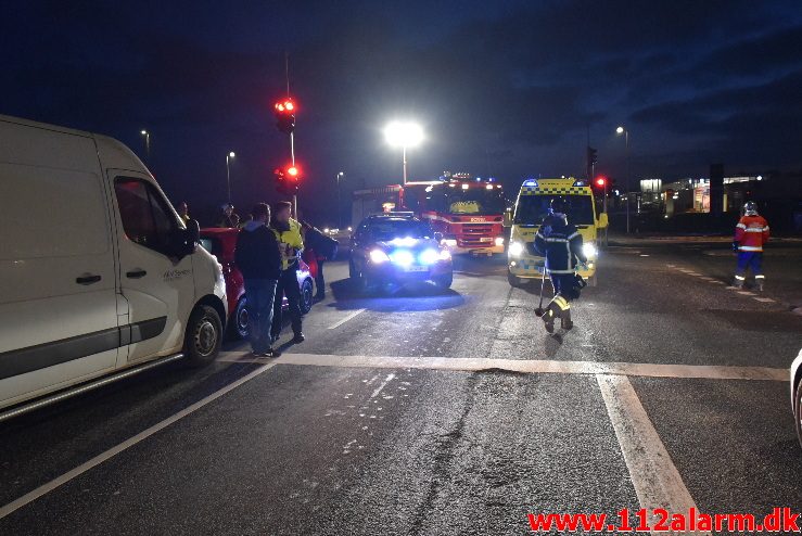 FUH med fastklemt. Horsensvej i Vejle. 09/03-2018. Kl. 18:41.