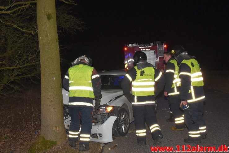 FUH med fastklemte. Tornvadshavevej ved Børkop. 17/03-2018. Kl. 21:52.