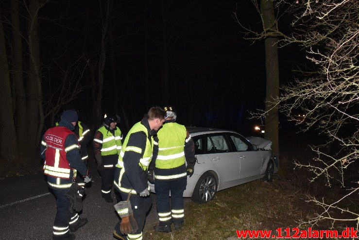 FUH med fastklemte. Tornvadshavevej ved Børkop. 17/03-2018. Kl. 21:52.