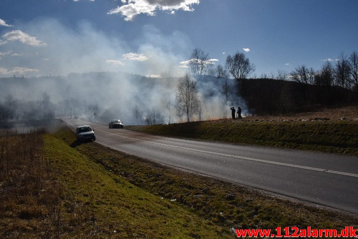 Naturbrand / Mark. Buldalen ved knabberup. 20/03-2018. Kl. 14:09.