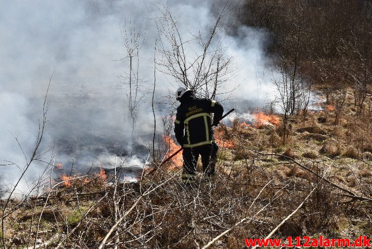 Naturbrand / Mark. Buldalen ved knabberup. 20/03-2018. Kl. 14:09.