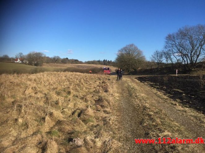 Naturbrand / hede / klit. Bindeballevej i Randbøl. 20/03-2018. Kl.14:58.