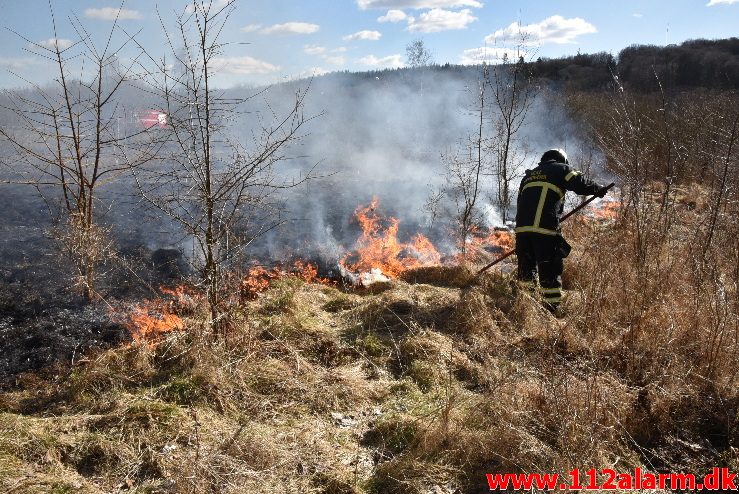 Naturbrand / Mark. Buldalen ved knabberup. 20/03-2018. Kl. 14:09.