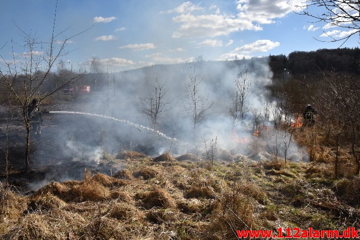 Naturbrand / Mark. Buldalen ved knabberup. 20/03-2018. Kl. 14:09.