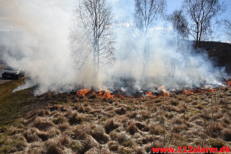 Naturbrand / Mark. Buldalen ved knabberup. 20/03-2018. Kl. 14:09.