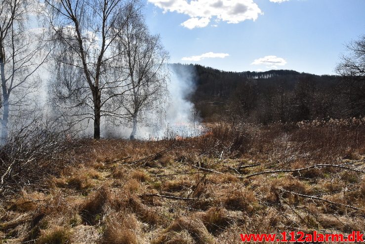 Naturbrand / Mark. Buldalen ved knabberup. 20/03-2018. Kl. 14:09.