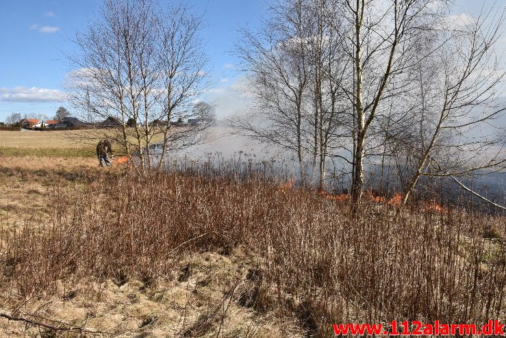 Naturbrand / Mark. Buldalen ved knabberup. 20/03-2018. Kl. 14:09.
