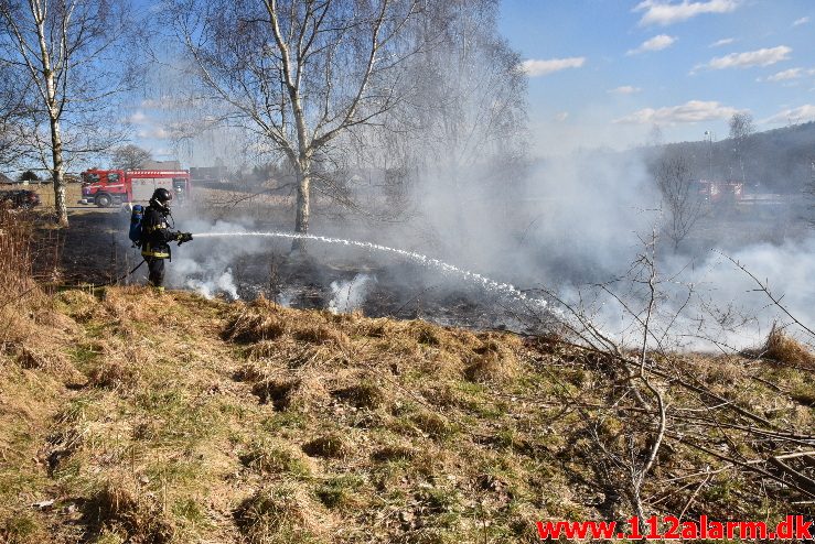 Naturbrand / Mark. Buldalen ved knabberup. 20/03-2018. Kl. 14:09.