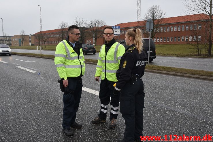 Voldsomt uheld. Fredericiavej i Vejle. 24/03-2018. Kl. 11:03.