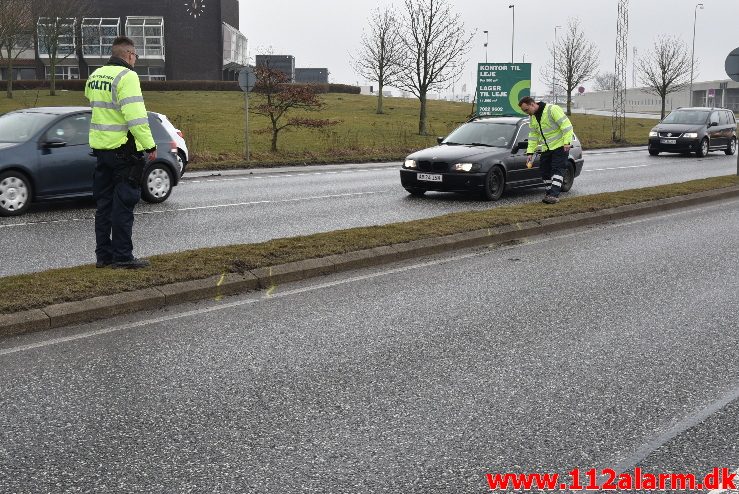 Voldsomt uheld. Fredericiavej i Vejle. 24/03-2018. Kl. 11:03.