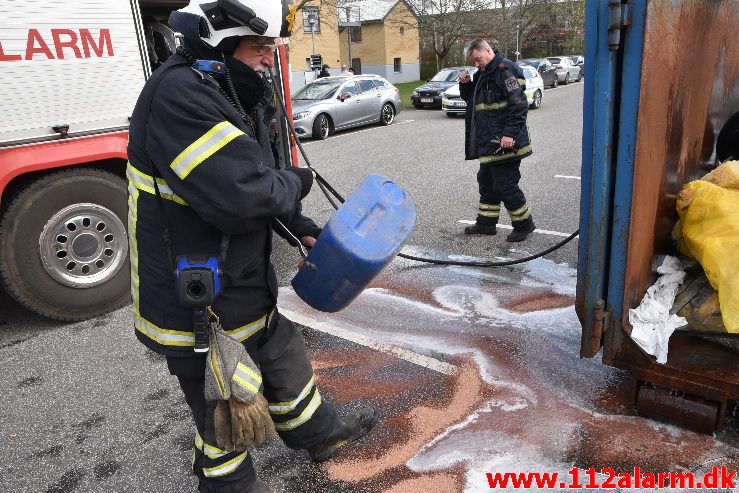 Containerbrand. Boulevarden 36 i Vejle. 23/04-2018. Kl. 11:26.