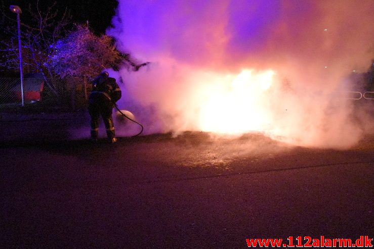 Bilbrand. Sjællandsgade 19 i Vejle. 24/04-2018. Kl. 00:46.