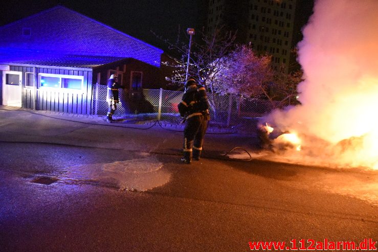 Bilbrand. Sjællandsgade 19 i Vejle. 24/04-2018. Kl. 00:46.