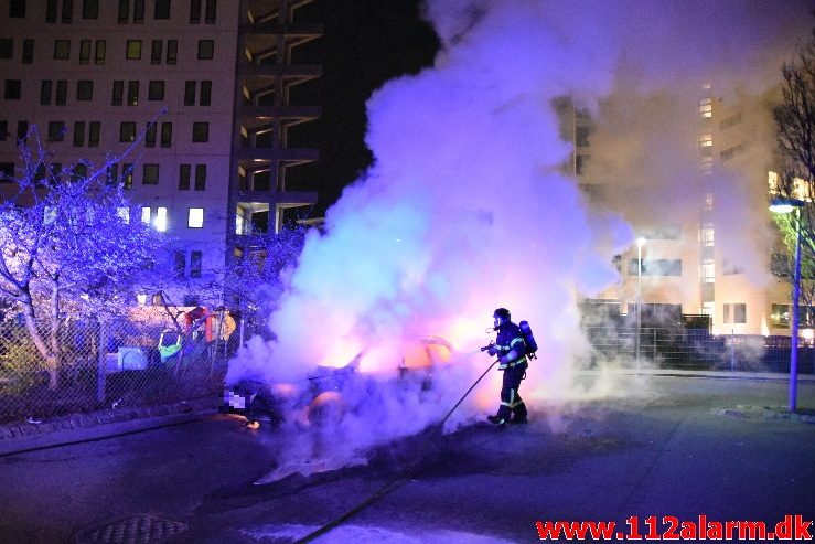 Bilbrand. Sjællandsgade 19 i Vejle. 24/04-2018. Kl. 00:46.