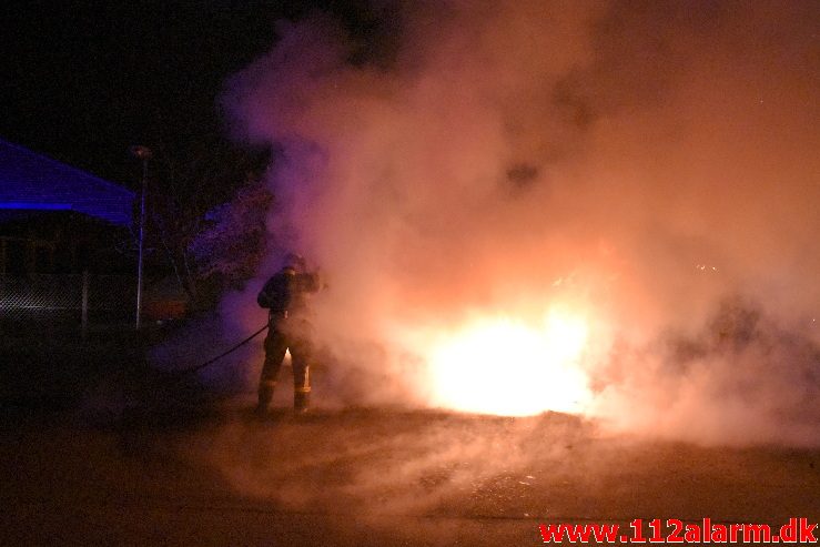 Bilbrand. Sjællandsgade 19 i Vejle. 24/04-2018. Kl. 00:46.