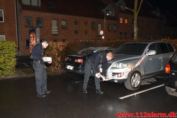 Bilbrand. Staldgaardsgade i Vejle. 28/04-2018. Kl. 01:46.