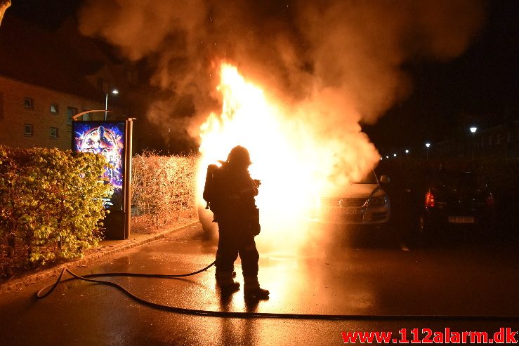 Bilbrand. Staldgaardsgade i Vejle. 28/04-2018. Kl. 01:46.