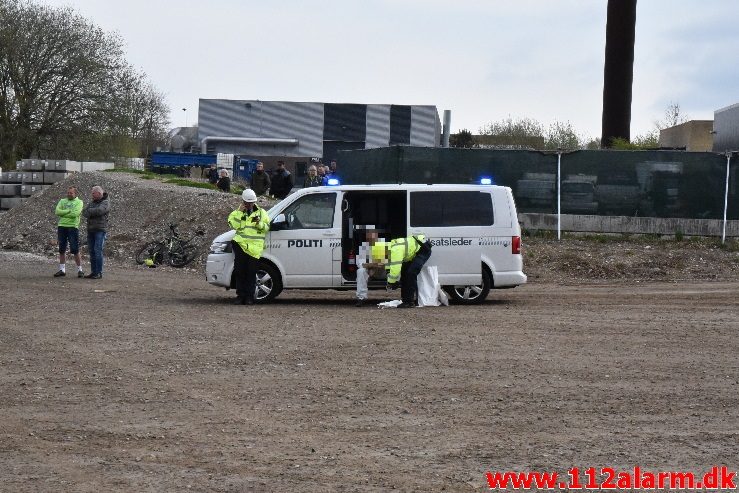 Brand ved Centrum Pæle. Grønlandsvej 96 i Vejle. 29/04-2018. Kl. 10:42.