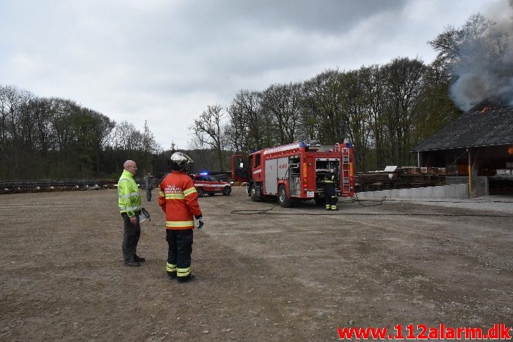 Brand ved Centrum Pæle. Grønlandsvej 96 i Vejle. 29/04-2018. Kl. 10:42.