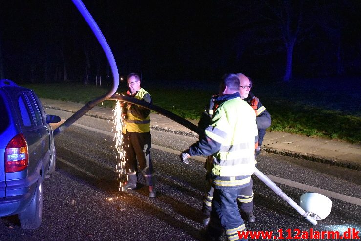 Trafikuheld. Grønlandsvej i Vejle.06/05-2018. Kl. 00:05.