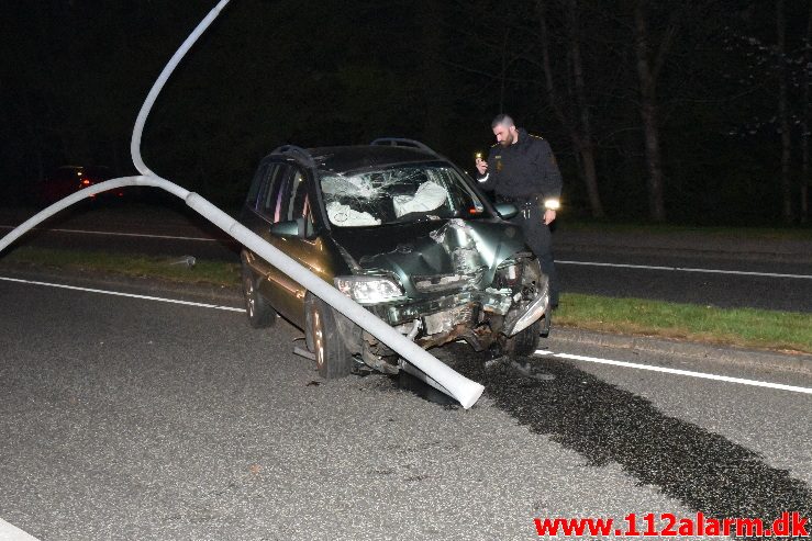 Trafikuheld. Grønlandsvej i Vejle.06/05-2018. Kl. 00:05.