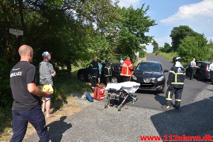 Fuh med fastklemt. Bybækvej i Bredballe. 31/05-2018. Kl. 16:40.