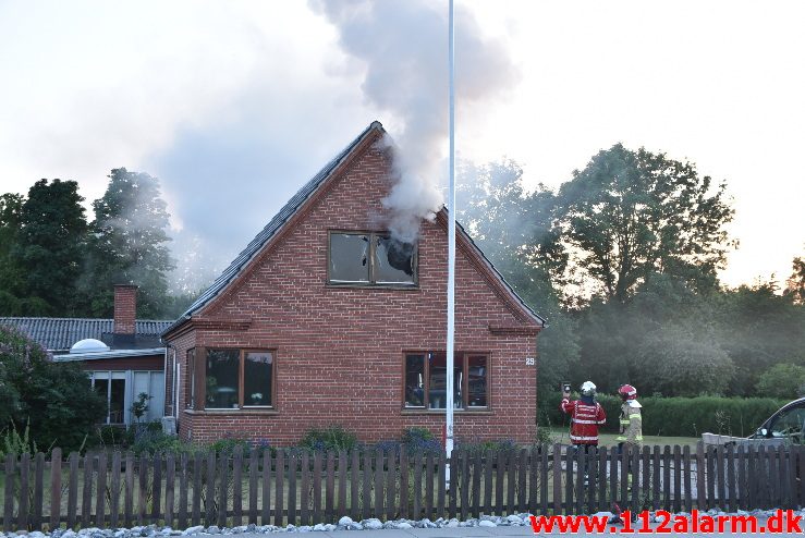 Brand i Villa. Skanderborgvej ved Uldum. 01/06-2018. KL. 21:03.