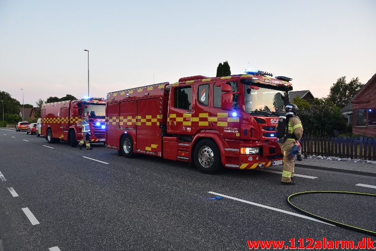 Brand i Villa. Skanderborgvej ved Uldum. 01/06-2018. KL. 21:03.