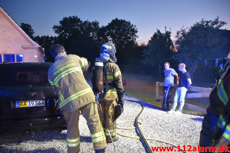 Brand i Villa. Skanderborgvej ved Uldum. 01/06-2018. KL. 21:03.