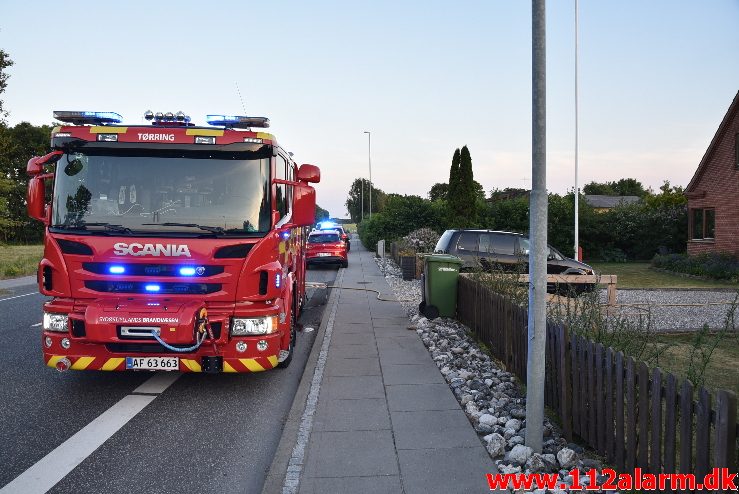 Brand i Villa. Skanderborgvej ved Uldum. 01/06-2018. KL. 21:03.