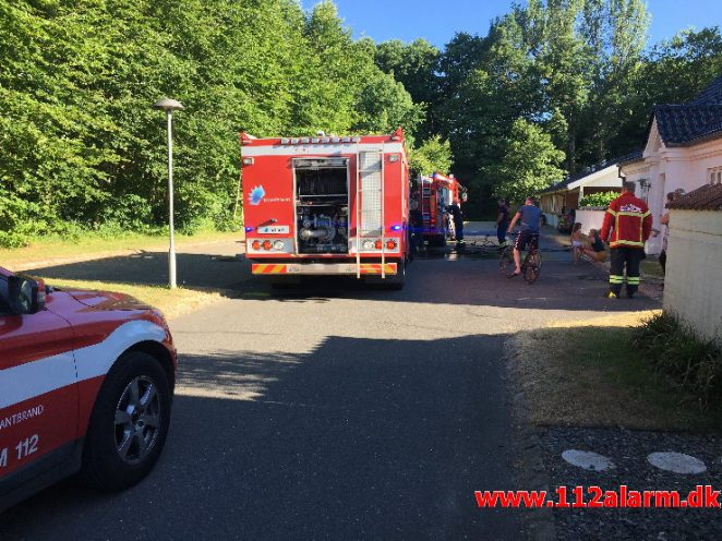 Skovbrand. Lindestræde i Vejle. 07/06-2018. Kl. 18:13.