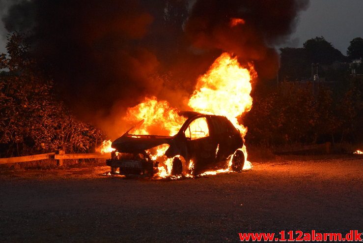 Bilbrand. Gammelhavn i Vejle. 27/06-2018. KL. 04:04.