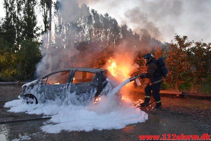 Bilbrand. Gammelhavn i Vejle. 27/06-2018. KL. 04:04.