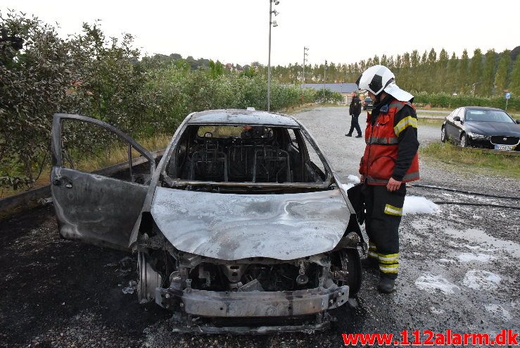 Bilbrand. Gammelhavn i Vejle. 27/06-2018. KL. 04:04.