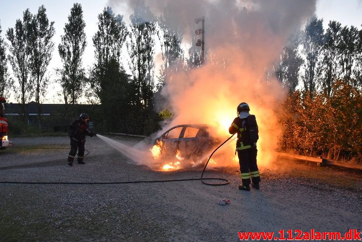 Bilbrand. Gammelhavn i Vejle. 27/06-2018. KL. 04:04.