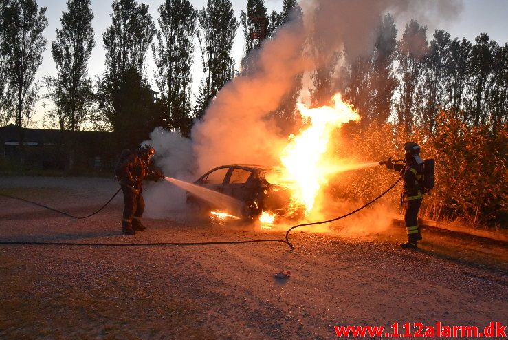 Bilbrand. Gammelhavn i Vejle. 27/06-2018. KL. 04:04.