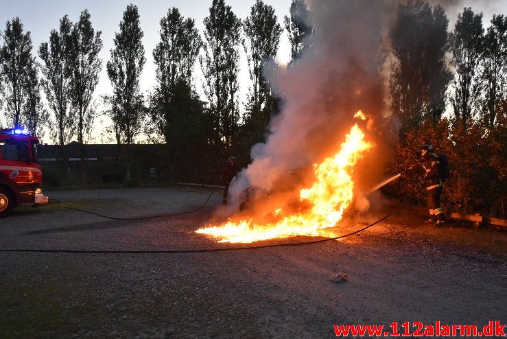 Bilbrand. Gammelhavn i Vejle. 27/06-2018. KL. 04:04.