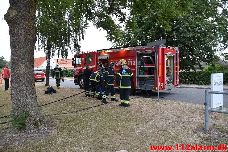 Brand i Etageejendom. Løget Center 71 i Vejle. 05/07-2018. Kl. 20:28.