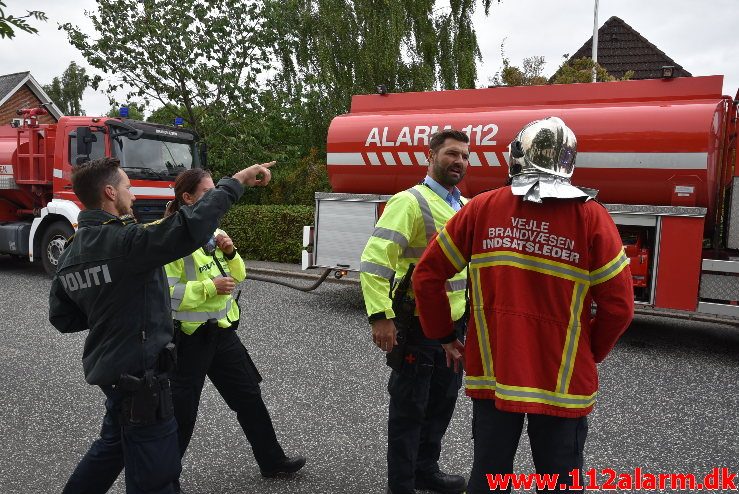 Gårdbrand. Engumvej 91 i vejle øst. 05/07-2018. Kl. 17:33.