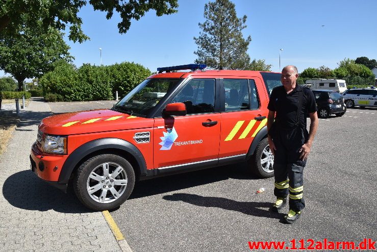 Brand i Etageejendom. Hældagervej i Vejle Øst. 13/07-2018. Kl. 15:16.