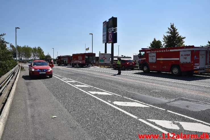 Forurening efter FUH. Ny Solskovvej 92 ved DTC i Vejle. 21/07-2018. Kl. 13:19.