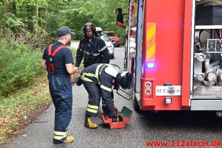 Brand i Sommerhus. Vigen 16 i Andkær Vig. 04/08-2018. Kl. 10:25.