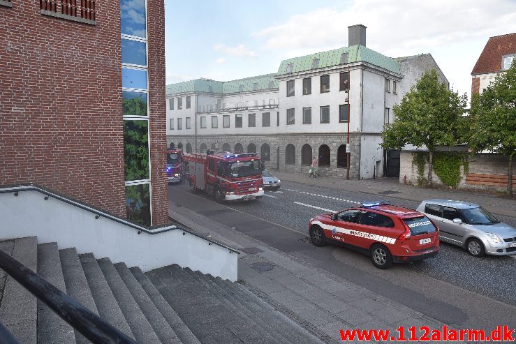 Brand i Økolariet. Dæmningen 11 i Vejle. 17/08-2018. Kl. 18:47.