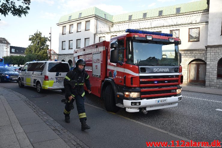 Brand i Økolariet. Dæmningen 11 i Vejle. 17/08-2018. Kl. 18:47.